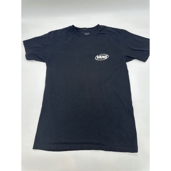 Vans T-Shirt Unisex w/ Logo Original Off The Wall Crew Neck Sz S Cotton Black - Picture 3 of 6
